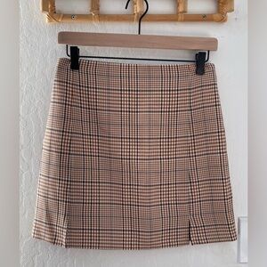 Plaid Neutral Mini Skirt